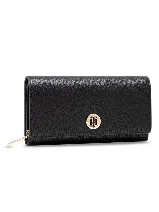 Tommy Hilfiger Didelė Moteriška Piniginė Honey Large Ew With Flap AW0AW09535  Juoda • Modivo.lt