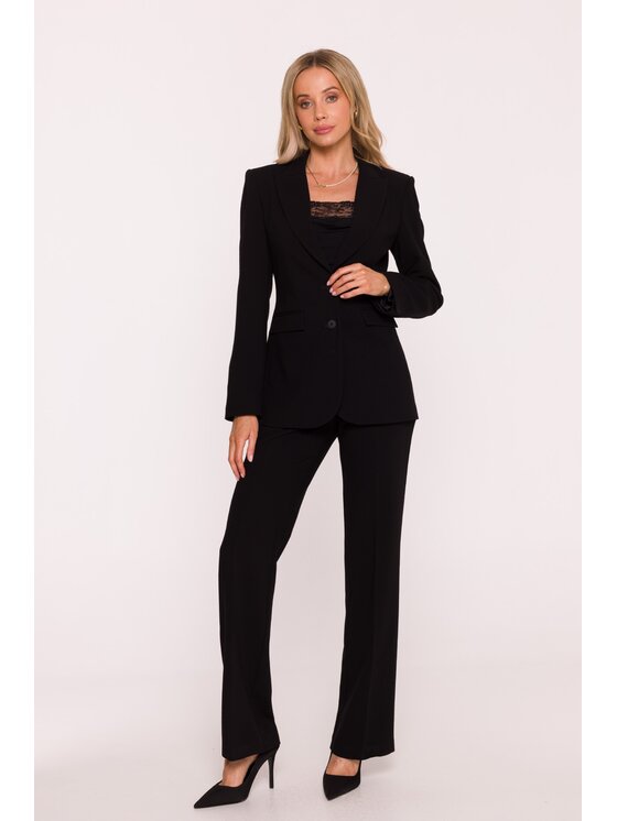Stylove Stylove Marynarka S417 Czarny A-Line Fit