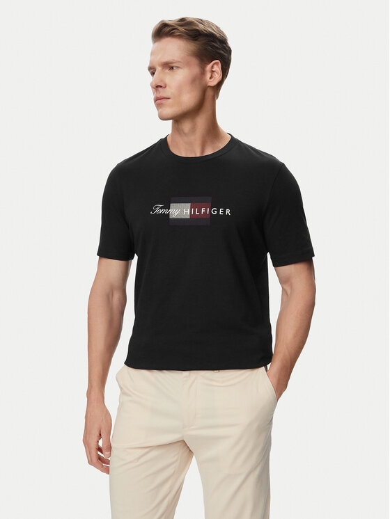 Tommy Hilfiger Tricou MW0MW43226 Negru Regular Fit