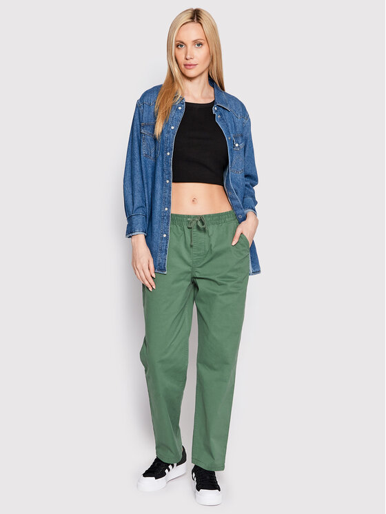 Vans Pantaloni di tessuto Range VN0A7RMP Verde Relaxed Fit Modivo