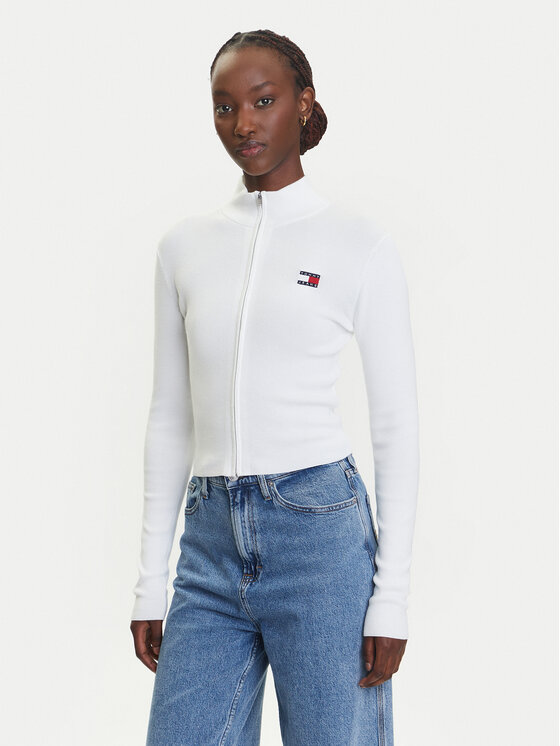 Tommy Jeans Tommy Jeans Kardigan DW0DW20967 Bílá Slim Fit