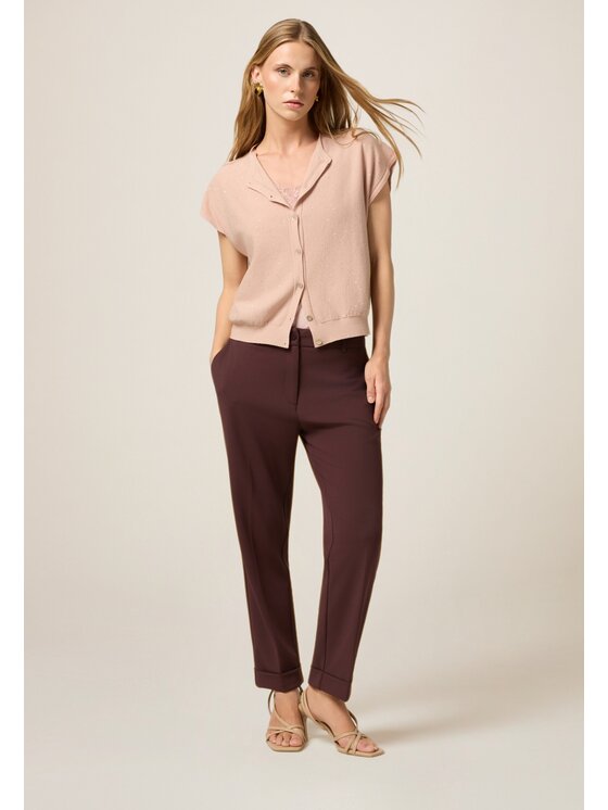 Oltre Oltre Pantaloni di tessuto P079R008667N036 Bordeaux Regular Fit