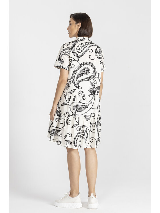 Deni Cler Milano Deni Cler Milano Sukienka koszulowa W-DC-3293-E5-L1-16-1 Biały Loose Fit