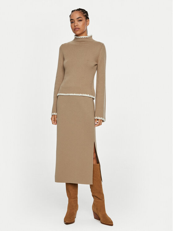 Luisa Spagnoli Luisa Spagnoli Midi suknja Madis 58456 Bež Slim Fit