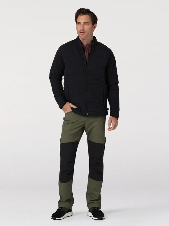 Wrangler Wrangler Spodnie materiałowe REINFORCED SOFTSHELL PANT Zielony Regular Fit