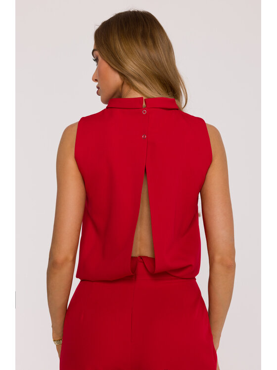 Made of Emotion Made of Emotion Kombinezon M382 Czerwony Wide Leg