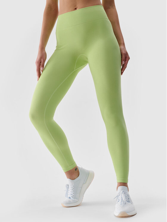 4F 4F Legginsy BASIC+ Zielony jasny Slim Fit
