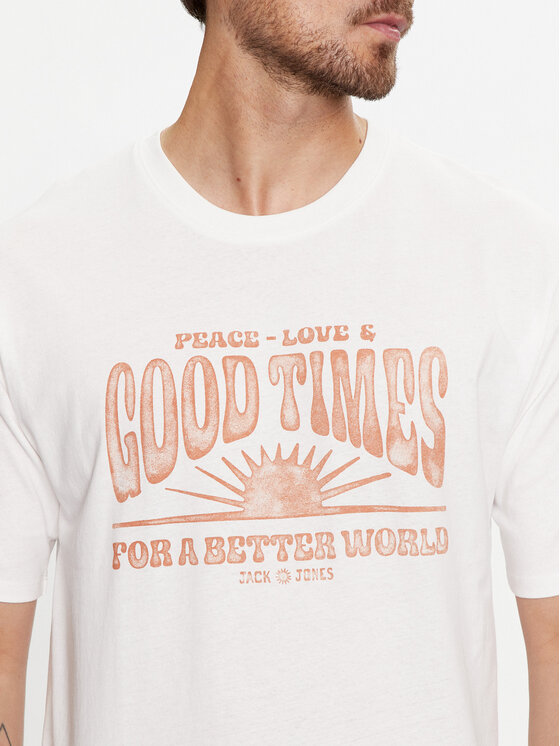 Jack & Jones Jack & Jones T-Shirt Jprbluhippy 12255860 Biały Regular Fit
