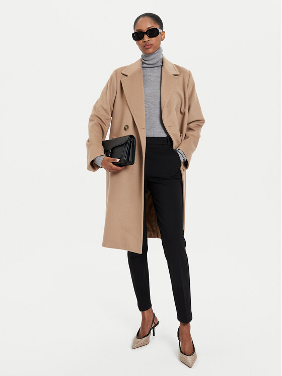 Weekend Max Mara Weekend Max Mara Płaszcz wełniany Zum 2425016052 Brązowy Regular Fit