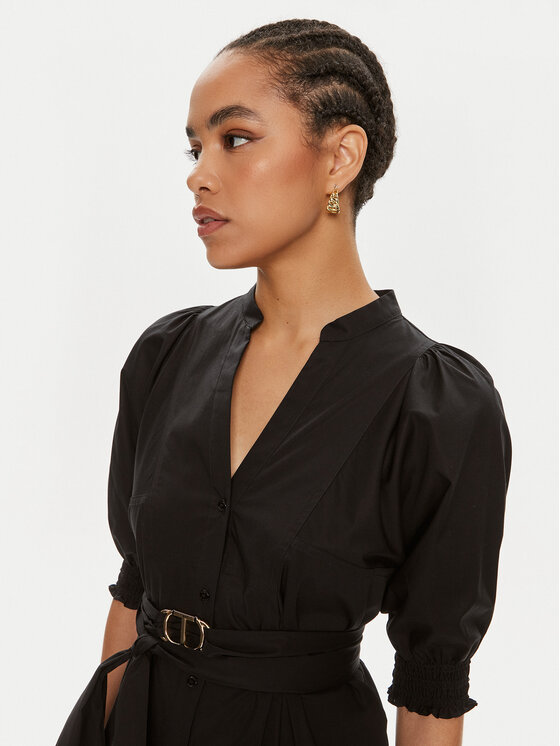 TWINSET TWINSET Rochie tip cămașă 241TT2201 Negru Regular Fit