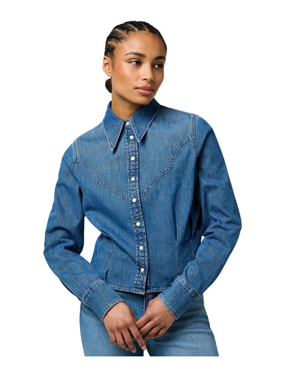 Wrangler Wrangler camicia di jeans 112370782 Blu Regular Fit