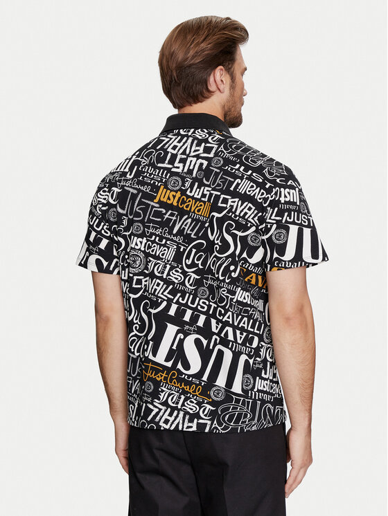 Just Cavalli Just Cavalli Polo 75OAG6R0 Czarny Regular Fit
