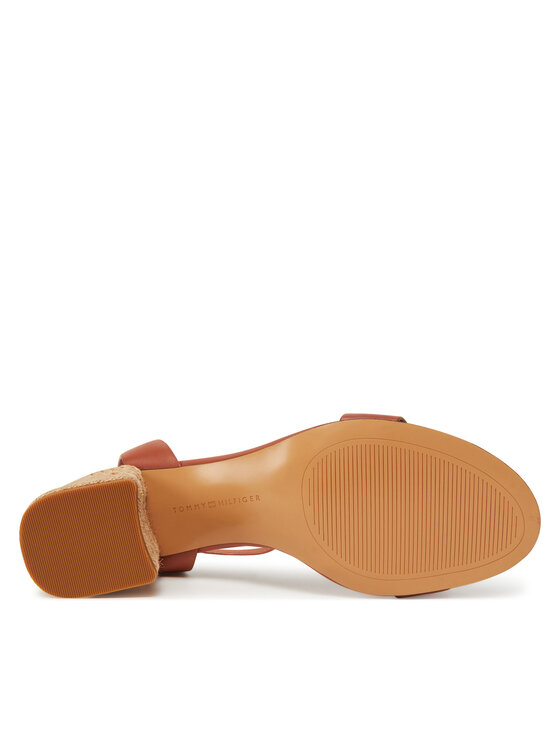Tommy Hilfiger Tommy Hilfiger Espadrile Leather Ankle Strap Espad Sandal FW0FW08533 Rjava