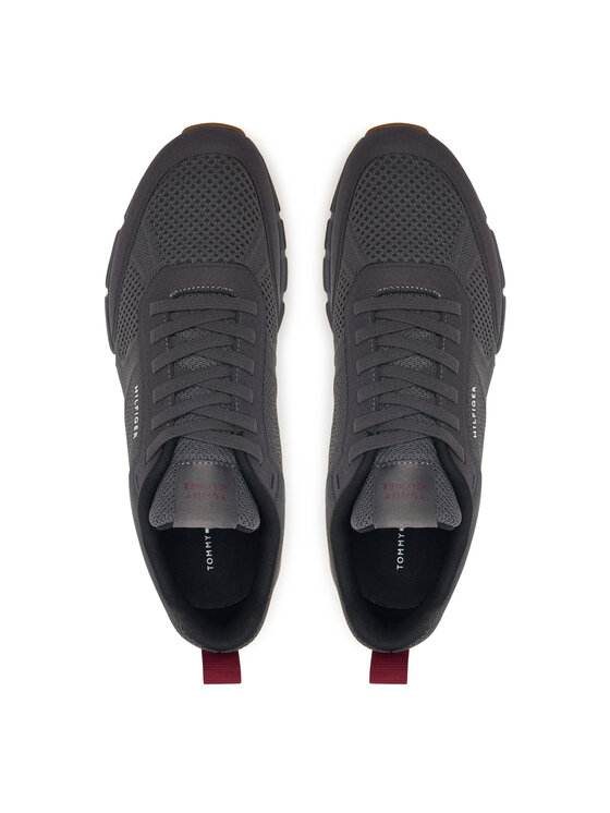 Tommy Hilfiger Tommy Hilfiger Сникърси Light Knitted Hilfiger Runner FM0FM06010 Сив