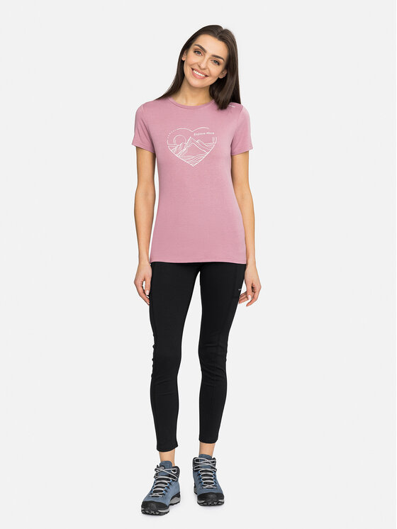 Viking Viking T-Shirt Lenta Bamboo Light Lady Różowy Regular Fit