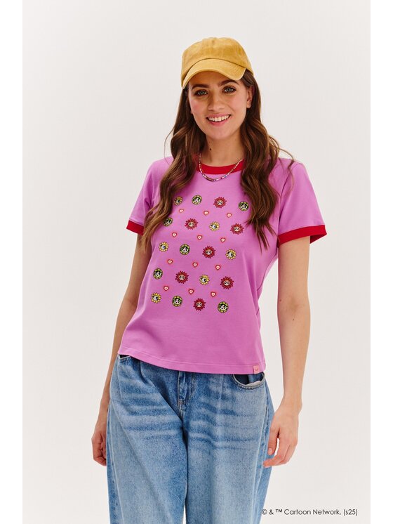 NAOKO NAOKO Tričko Candy Powerpuff Ružová Regular Fit