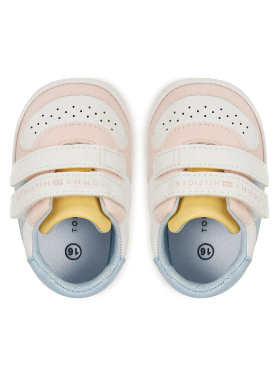 Tommy Hilfiger Tommy Hilfiger Sneakersy Flag Low Cut Velcro T0A9-33720-1528 Biały