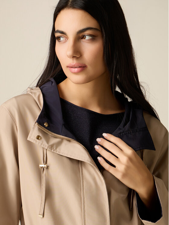 Oltre Oltre Płaszcz zimowy 8166J000238N0Z4 Niebieski Baggy Fit