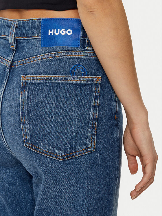 HUGO HUGO Jeansy Noe_B 50520614 Modrá Mom Fit