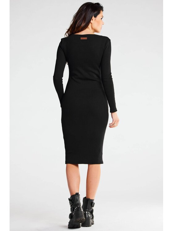 Infinite You Infinite You Vestito di maglia M282 Nero Basic Fit