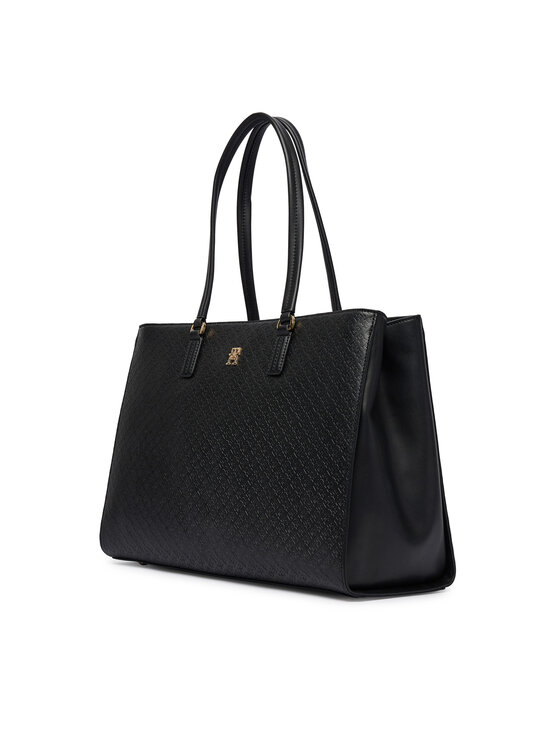 Tommy Hilfiger Tommy Hilfiger Ročna torba Th Daily Tote Mono AW0AW18417 Črna