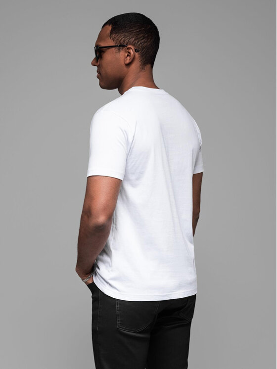 Ombre Ombre T-Shirt OM-TSPT-0213 Biały Regular Fit