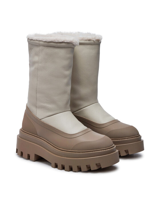 Calvin Klein Jeans Calvin Klein Jeans Śniegowce Flatform Chelsea Boot Padded YW0YW01558 Beżowy