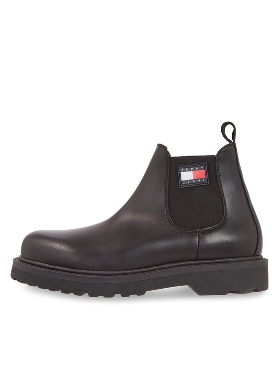 Tommy Jeans Tommy Jeans Μποτίνια Tjm Napa Leather EM0EM01254 Μαύρο