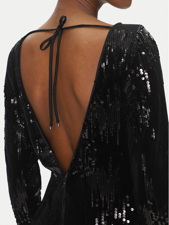 Pepe Jeans Pepe Jeans Večerní šaty Anastasia PL953636 Černá Slim Fit