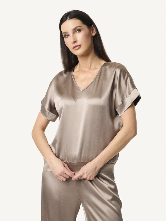 KMX KMX Bluzka 504500005 Brązowy Straight Fit