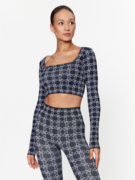 Guess Blúzka V3BP05 ZZ04N Tmavomodrá Slim Fit