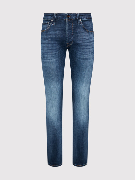 JACK & JONES Jeans Slim Fit Uomo In Denim | Vita Bassa Comfort | Blu Stonewash | W32 L34
