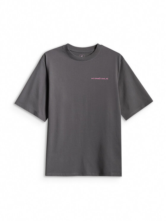 4F 4F T-Shirt ESSENTIAL 3 Szary ciemny Loose Fit