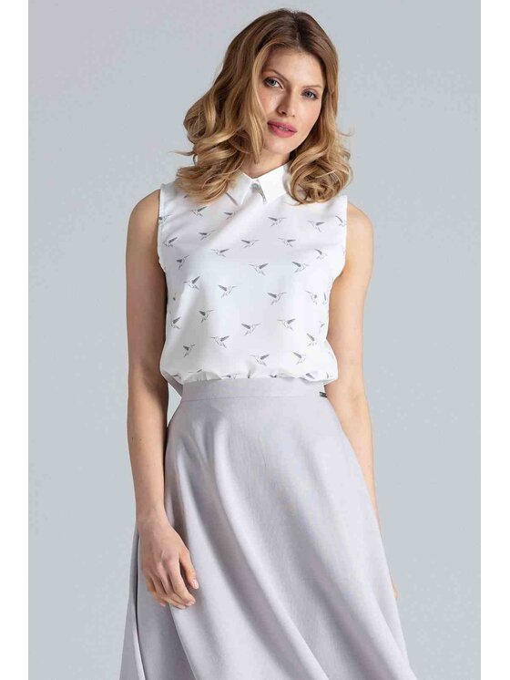 FIGL FIGL Blúzka M370 Biela Regular Fit