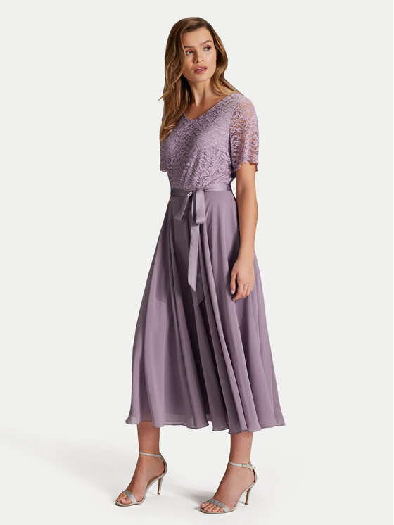 Swing Swing Sukienka koktajlowa 5AH16300 Fioletowy Regular Fit