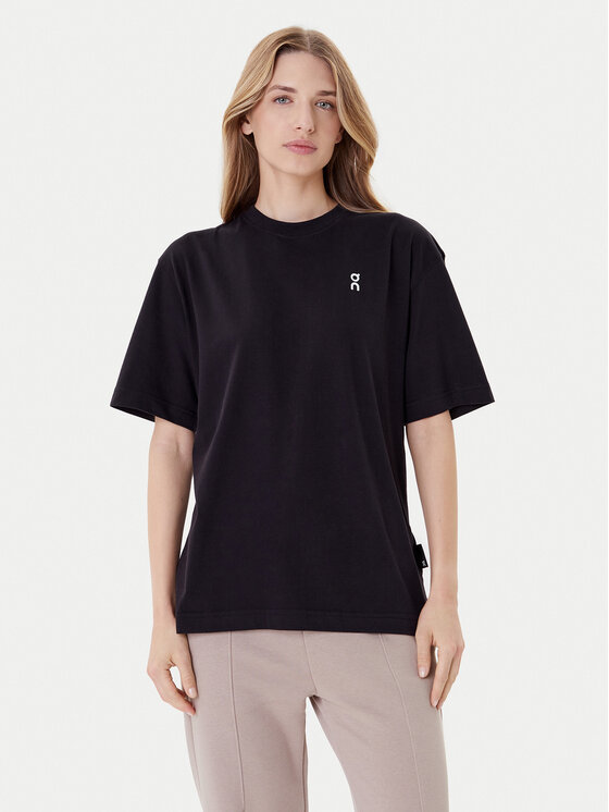 On On T-shirt Club-T 1WE1006 Crna Relaxed Fit