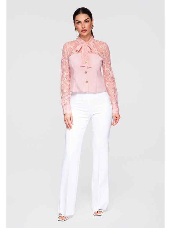 Ombre Ombre Koszula OW-SH-E0036 Różowy Slim Fit