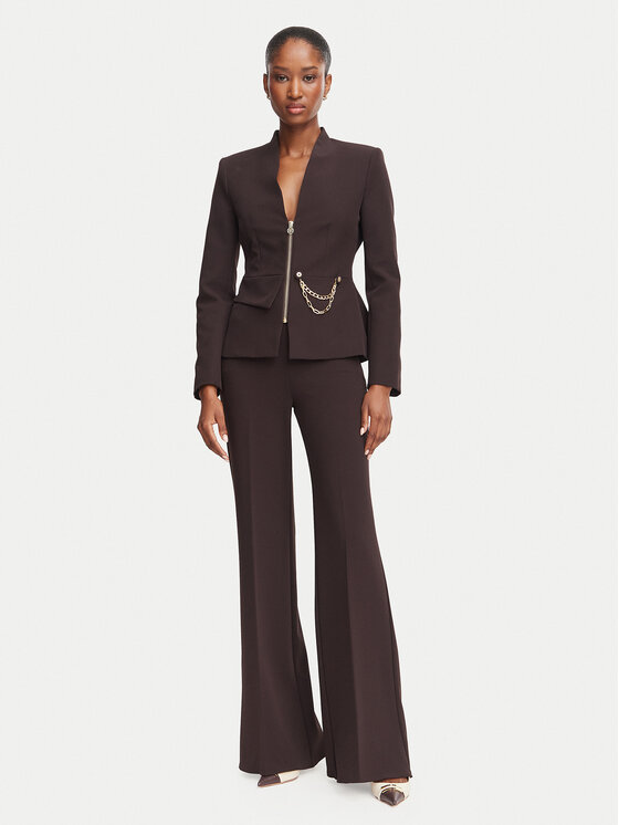 Rinascimento Rinascimento Pantaloni palazzo CFC0130163003 Maro închis Wide Leg