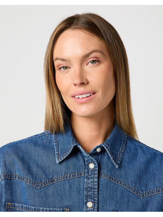 Wrangler Wrangler Koszula jeansowa LOOSE SHIRT 112362847 Niebieski Relaxed Fit