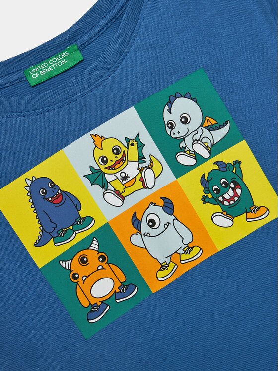 United Colors Of Benetton United Colors Of Benetton T-Shirt 3I1XG10DE Niebieski Regular Fit