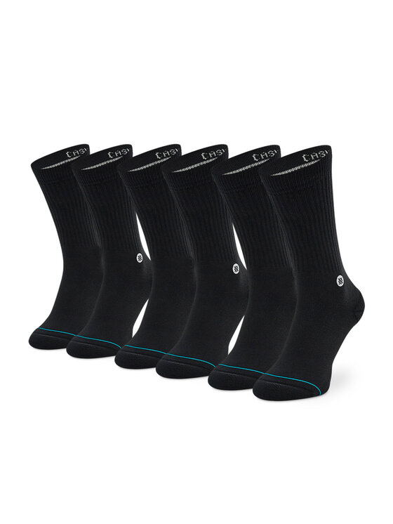 Stance Stance Zestaw 3 par wysokich skarpet unisex Icon 3 Pack M556D18ICP Czarny