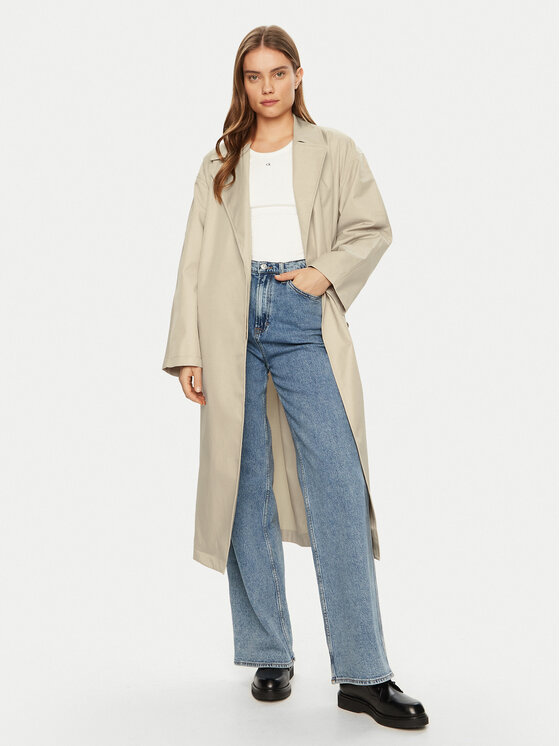 Calvin Klein Calvin Klein Trench 00040WL546 Bej Regular Fit