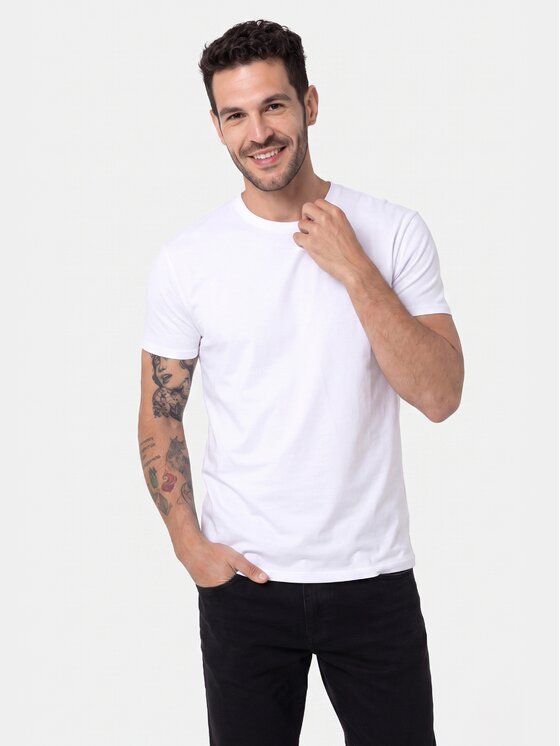 BASICLO BASICLO T-Shirt W-2325-01 Biały Regular Fit