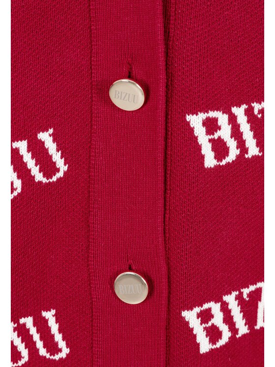 BIZUU BIZUU Kardigan KYLE Czerwony Standard Fit