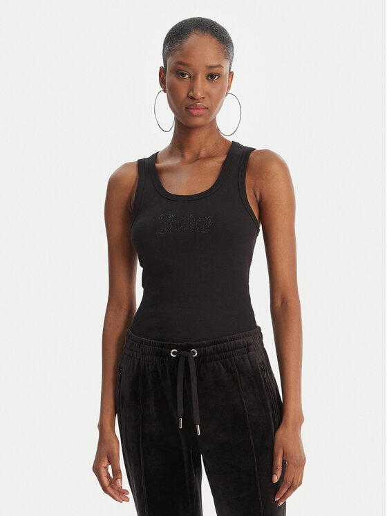 Juicy Couture Top Thin Strap JCWLV126308 Negru Slim Fit