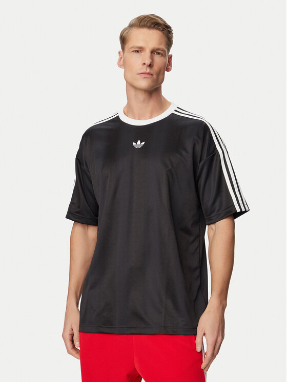 adidas Тишърт adicolor Jacquard KD5830 Черен Loose Fit