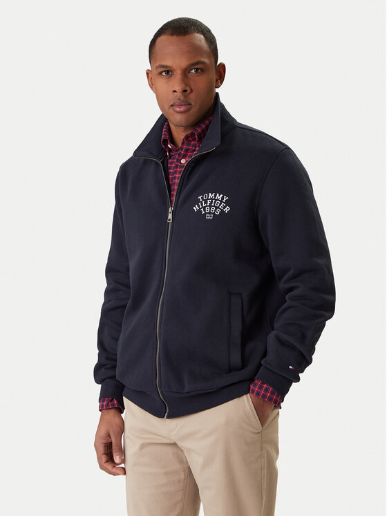 Tommy Hilfiger Bluză Arch Stand MW0MW41425 Bleumarin Regular Fit