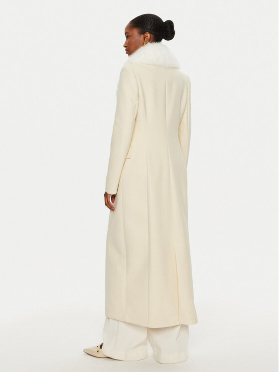 YES LONDON YES LONDON Cappotto di lana CD1184 Crema Regular Fit