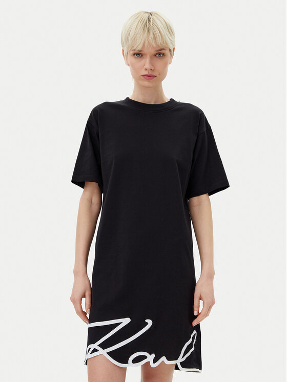 KARL LAGERFELD KARL LAGERFELD Každodenní šaty A1W13001 Černá Regular Fit