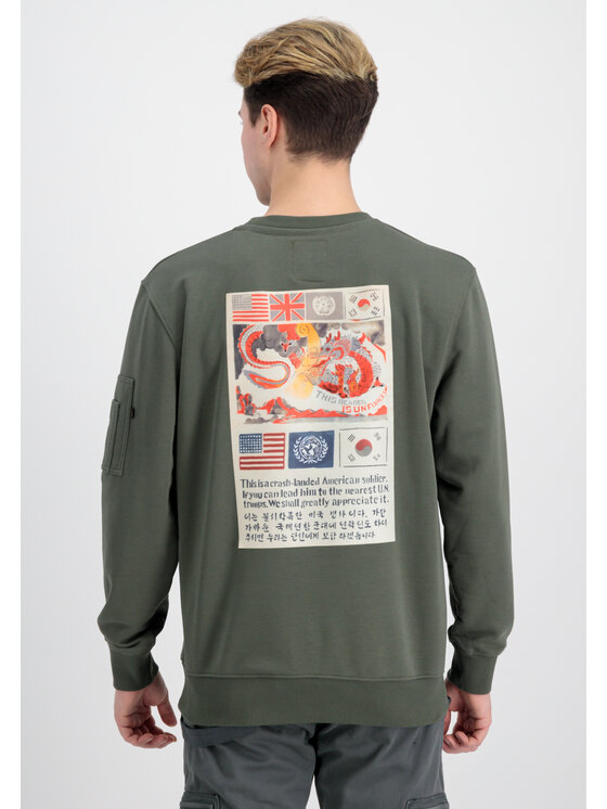 Alpha Industries Alpha Industries Bluza USN Blood Chit Sweatshirt Zielony Regular Fit